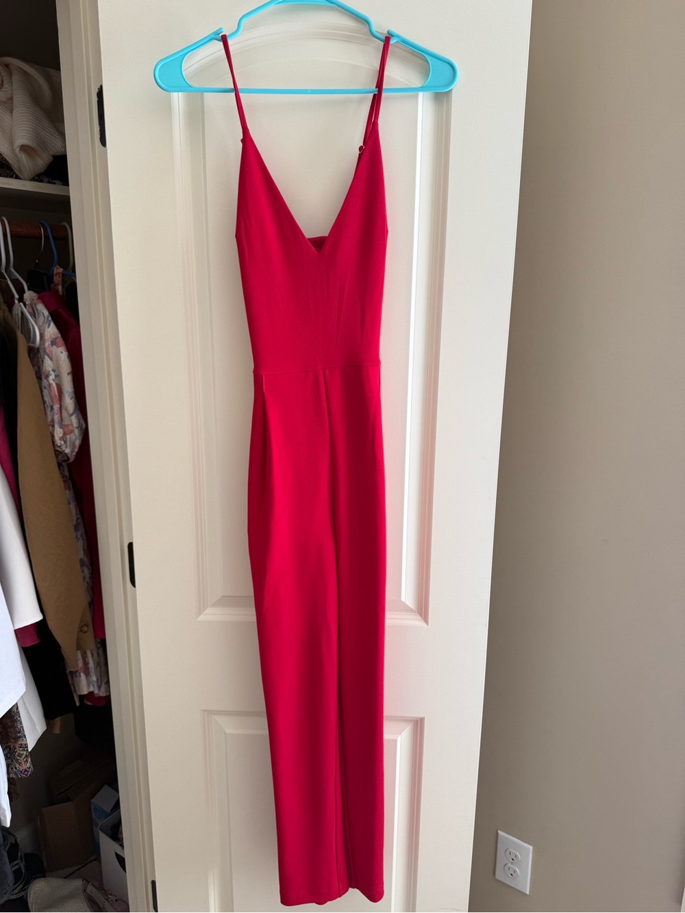 Express Hot Pink One-Shoulder Jumpsuit
